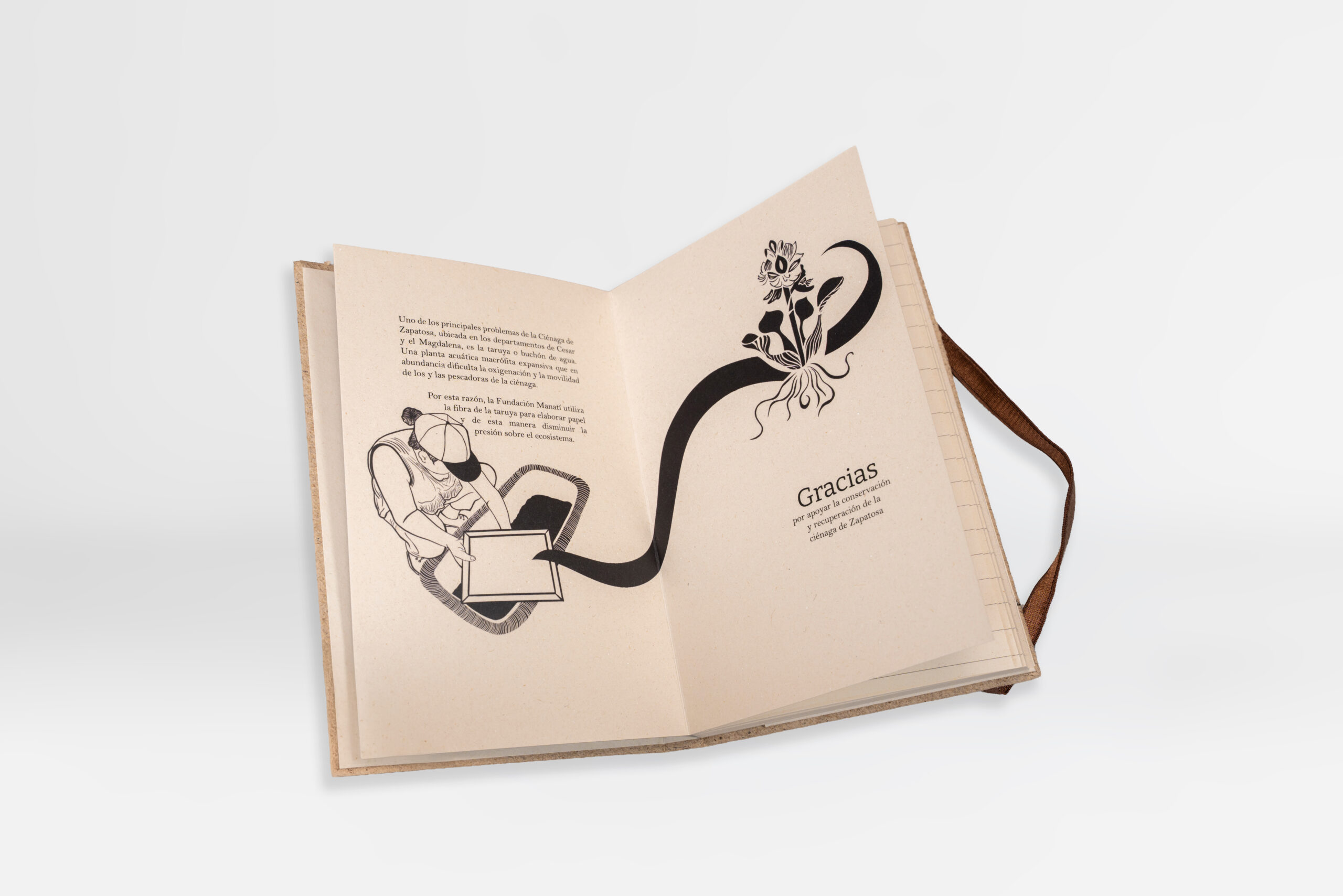 Libreta artesanal en taruya- Mujer pescadora - Imagen 4